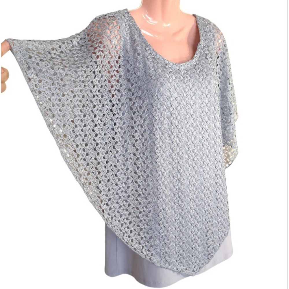 Onyx Apparel Women's Blouse With Lace Overlay,‎ Lining Gray XL 100% Polyester